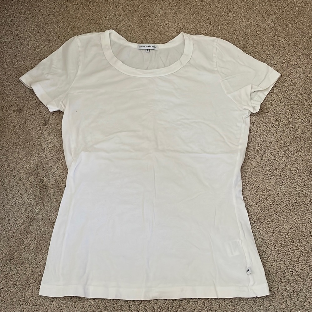 James Perse White Fitted Tee (Sz 2)